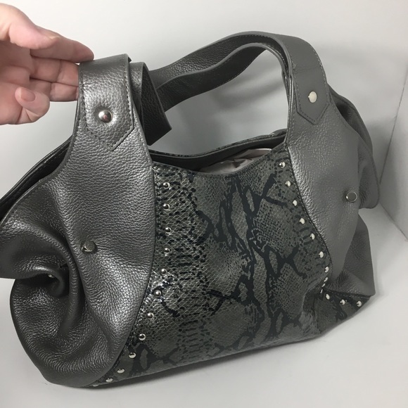 Chi by Carlos Falchi Leather Metallic Bag - Picture 2 of 16